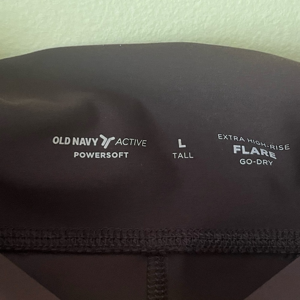 Old Navy PowerSoft Extra High Rise Flare Leggings Brown  Size Large Tall - Picture 3 of 3